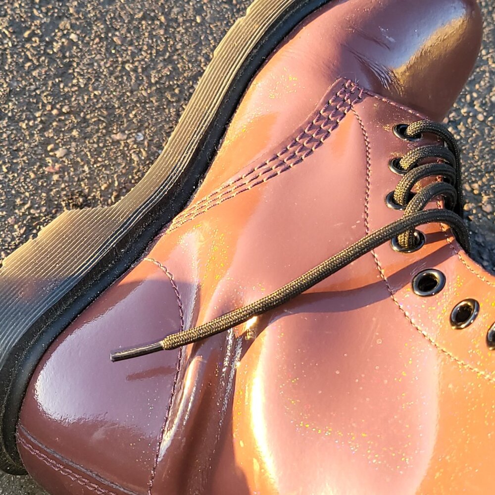 DR.MARTENS BRAND NEW 8 EYE LIMITED EDITION SPARKLE COMBAT BOOTS. - Picture 2 of 14